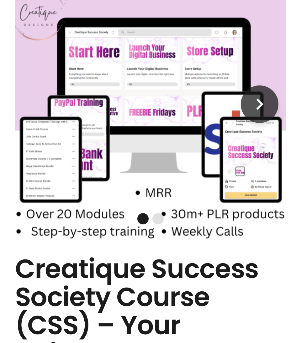 Creatique Success Society Course (CSS) โ Your Ultimate Path to Digital Business Success!