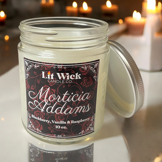 Morticia Addams 8 oz. candle